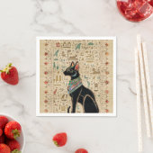 エジプト猫 – Bastet on papyrus スタンダードカクテルナプキン (インサイチュ)