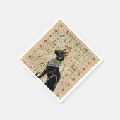 エジプト猫 – Bastet on papyrus スタンダードカクテルナプキン (角)