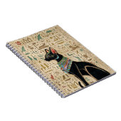 エジプト猫 – Bastet on papyrus ノートブック (右側)