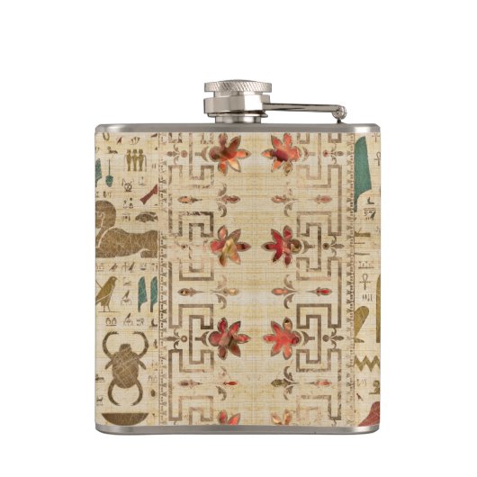 エジプト猫 – Bastet on papyrus フラスク (裏面)