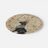 エジプト猫 – Bastet on papyrus ペーパープレート (アングル)