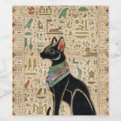 エジプト猫 – Bastet on papyrus ワインラベル (シングルラベル)