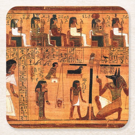 エジプト王室のパピルス スクエアペーパーコースター (正面)