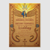 エジプト王室の文明結婚式招待状 ベラム紙招待状 (正面)