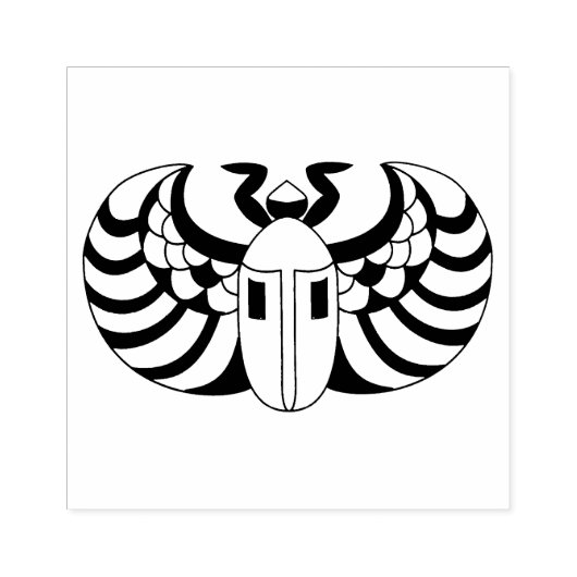 エジプト産スカラブカブトムシと抽象芸術標識 ラバースタンプ (インプリント)