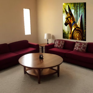 エジプト神アヌビスのポートレート   AI Art ポスター