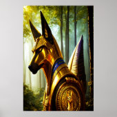 エジプト神アヌビスのポートレート | AI Art ポスター (正面)