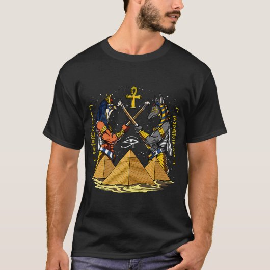 エジプト神話 アヌビス ホルスの目 Tシャツ (正面)