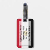 エジプト簡単ID個人の国旗 ラゲッジタグ (裏面縦)