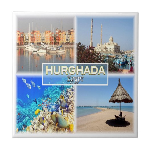 エジプト紅海のハルガダのモザイクEG062, タイル (正面)