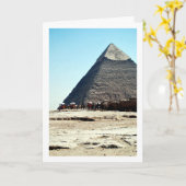 エジプト素晴らしカイロのギザのピラミッド カード (黄色い花)