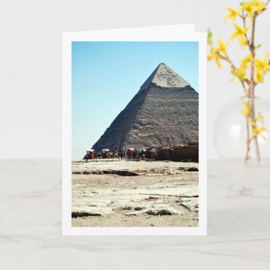 エジプト素晴らしカイロのギザのピラミッド カード (黄色い花)