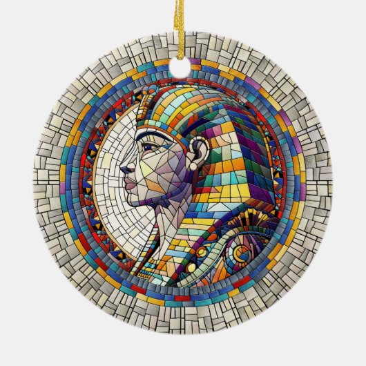 エジプト素晴らしスフィンクス – モザイクアート セラミックオーナメント (裏面)