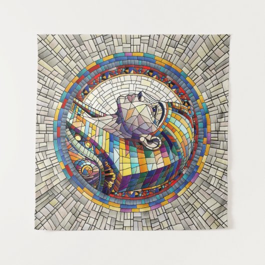 エジプト素晴らしスフィンクス – モザイクアート タペストリー (正面(横))