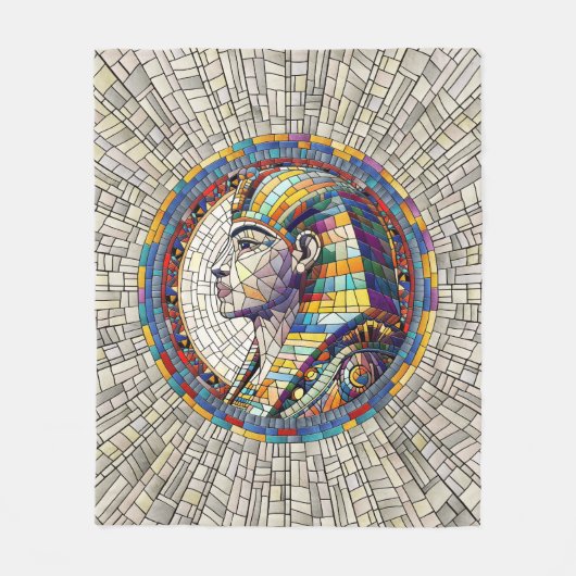 エジプト素晴らしスフィンクス – モザイクアート フリースブランケット (正面)
