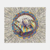 エジプト素晴らしスフィンクス – モザイクアート フリースブランケット (正面(横))