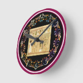 エジプト絵文字の壁時計 ラウンド壁時計 (傾斜)