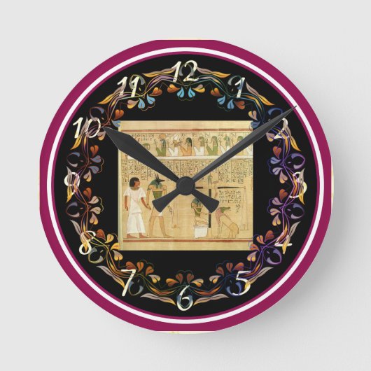 エジプト絵文字の壁時計 ラウンド壁時計 (正面)