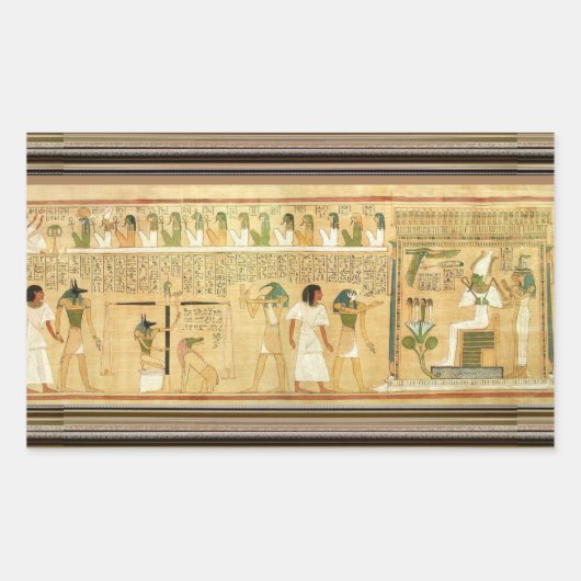 エジプト絵文字シール 長方形シール (正面)