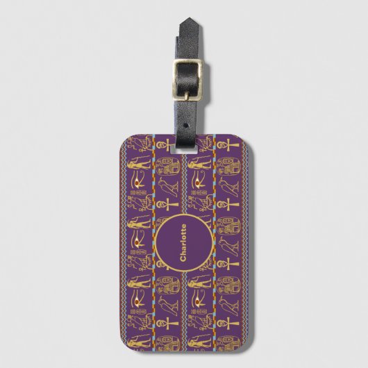 エジプト絵文字パタパーソナライズされたーン ラゲッジタグ (正面縦)