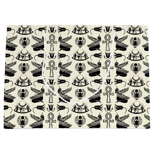 エジプト絵文字抱き枕 ラージペーパーバッグ (正面)