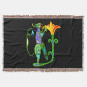 エジプト美術と蓮の花ブランケット スローブランケット (正面)