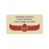 エジプト翼スカラブカブトムシ差出人住所 ラベル (正面)