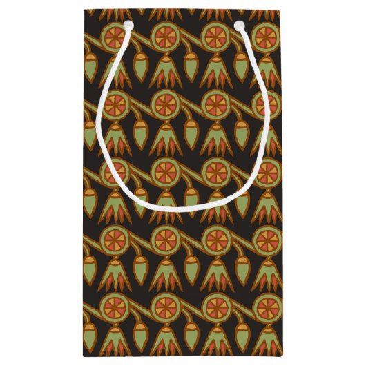 エジプト蓮の花の模様ブラックスモール抱き枕 スモールペーパーバッグ (裏面)