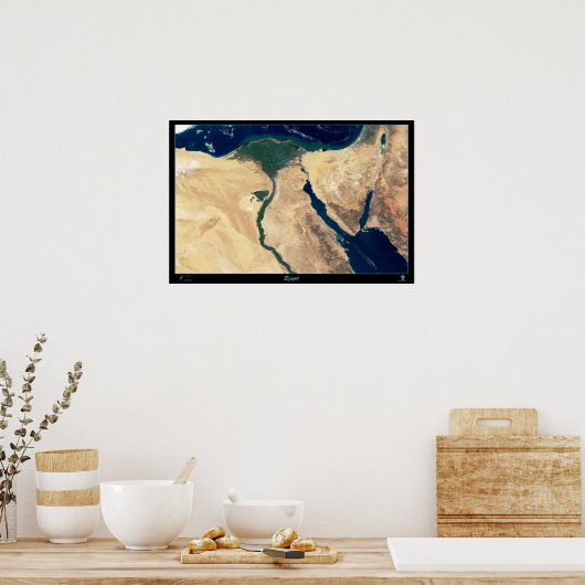 エジプト衛星ポスターマッププリントfrom宇宙 ポスター (キッチン)