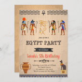 エジプト誕生日パーティーの招待状 招待状 (正面/裏面)