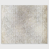 エジプト語文字パール金ゴールドフォジエ王室のホワイト ラッピングペーパー (フラット)