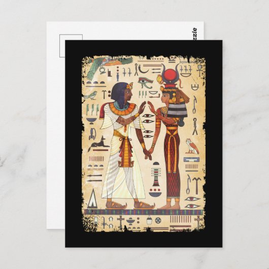 エジプト象形文字の壁の壁画エジプト文化 ポストカード (正面/裏面)