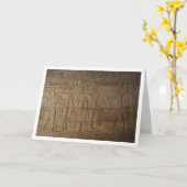 エジプト象形文字の壁の背景 カード (黄色い花)