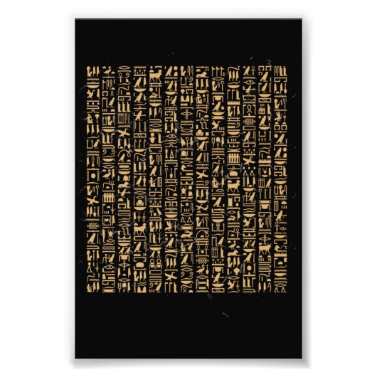 エジプト象形文字エジプト角錐 フォトプリント            (正面)
