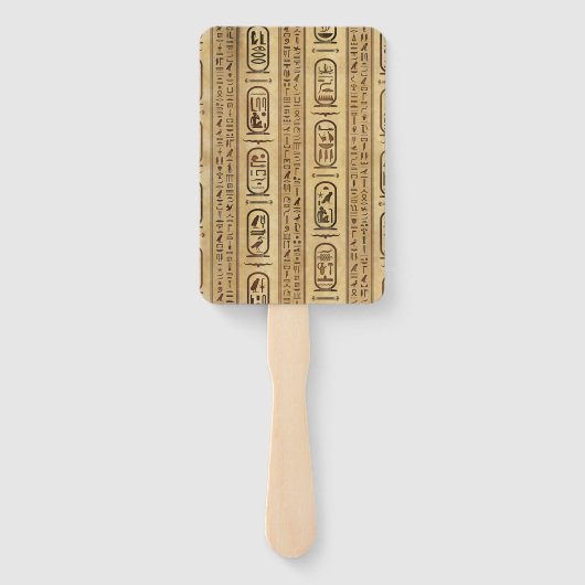 エジプト象形文字ヴィンテージテクスチャ ハンドファン (裏面)