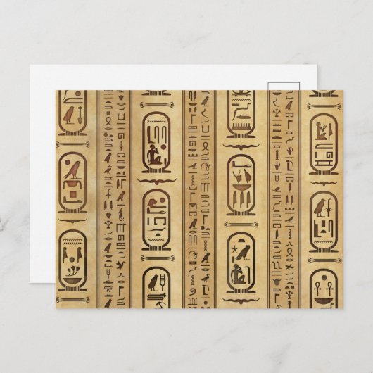 エジプト象形文字ヴィンテージテクスチャ ポストカード (正面/裏面)