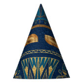 エジプト象形文字金ゴールドカブトムズゴールデングリッター パーティーハット (正面)