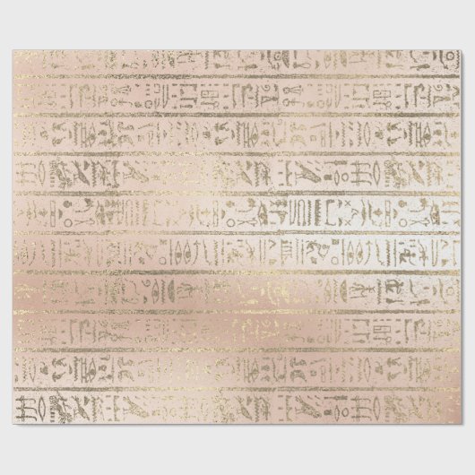 エジプト象形文字金ゴールドフォキエバラ金ゴールド赤面 ラッピングペーパー (フラット)