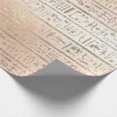 エジプト象形文字金ゴールドフォキエバラ金ゴールド赤面 ラッピングペーパー (角)