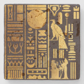 エジプト象形金箔 ストーンコースター (正面)