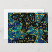 エジプト金ゴールドと大理石ボロノイ図 ポストカード (正面/裏面)