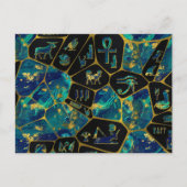 エジプト金ゴールドと大理石ボロノイ図 ポストカード (正面)