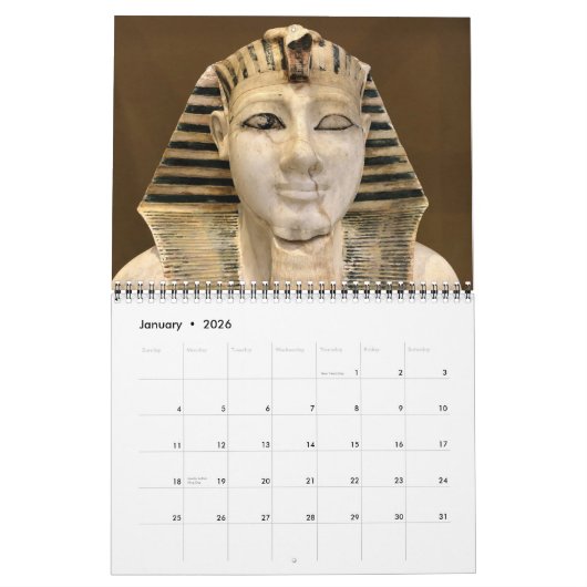 エジプト顔 カレンダー (1月 2026)