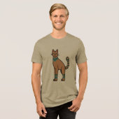 エジプト風の猫のイラストTシャツ トライブレンドＴシャツ (正面全面)