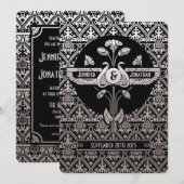 エジプト風ヌーベルウェディング招待状 シルバーフォイル 招待状 (正面/裏面)