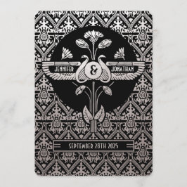 エジプト風ヌーベルウェディング招待状 シルバーフォイル 招待状