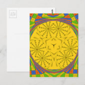 エジプト風モチーフアートプリント チェッカーフレームデザイン ポストカード (正面/裏面)