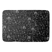 エジプト魔法の神秘的な植物と花のパターン バスマット (正面)