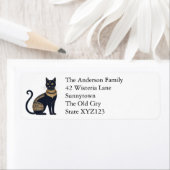 エジプト黒猫エレガントパーソナライズされた ラベル (インサイチュ)