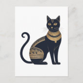 エジプト黒猫エレガント猫 ポストカード (正面)